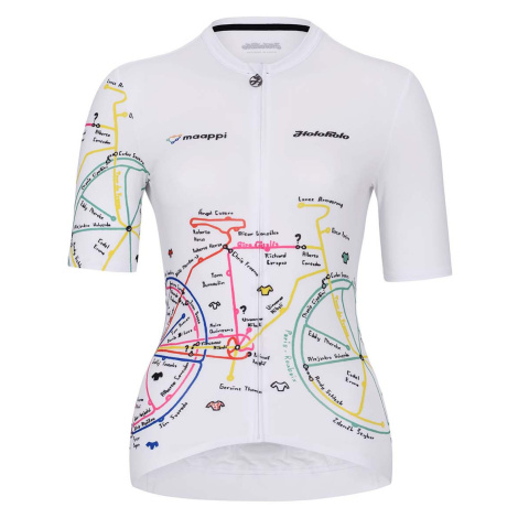 HOLOKOLO Cyklistický dres s krátkým rukávem - MAAPPI ELITE LADY - bílá/vícebarevná