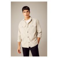 DEFACTO Relax Fit Polo Neck Canvas Shirt