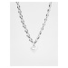 Reserved - Postříbřený náhrdelník typu choker s přívěskem ve tvaru srdce - Stříbrná
