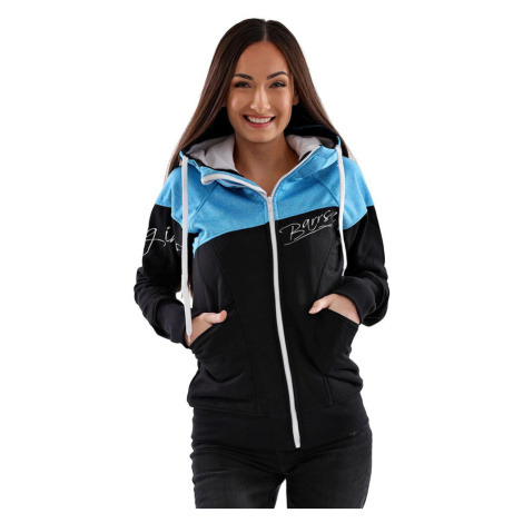 Dámská softshell bundomikina s kapucí na zip Barrsa Double Soft Script Blue/Black