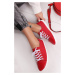 Bílo-červené kožené barefoot tenisky Prime