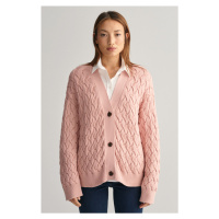 KARDIGAN GANT TEXTURED COTTON CARDIGAN růžová