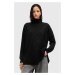 Vlněný svetr AllSaints BERN WRAP JUMPER dámský, černá barva, s golfem, W028KB