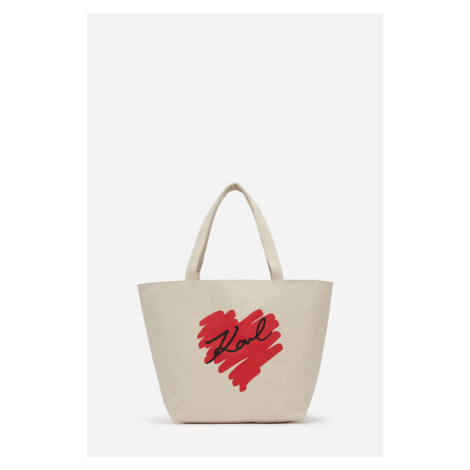 Taška karl lagerfeld k/hearts reversible shopper natural