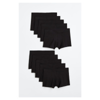 H & M - Krátké bavlněné trenýrky 10 kusů - černá