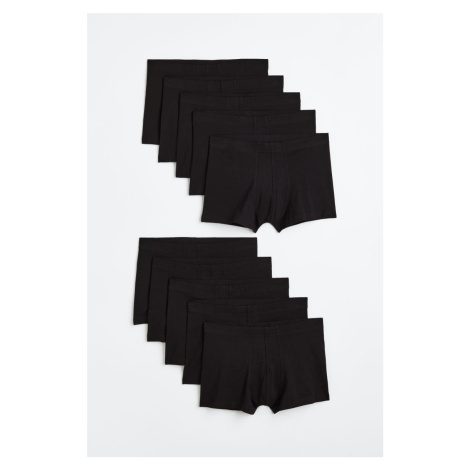 H & M - Krátké bavlněné trenýrky 10 kusů - černá H&M