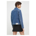 Džínová bunda Calvin Klein Jeans dámská, tmavomodrá barva, přechodná
