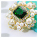 Éternelle Exkluzivní perlová brož Eleanor B7037-11120109932602 Zelená