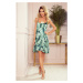 302-1 BEATRICE Loose dress with straps in GREEN LEAVES