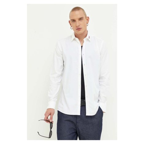 Košile HUGO bílá barva, slim, s klasickým límcem Hugo Boss