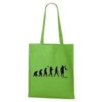 DOBRÝ TRIKO Bavlněná taška s potiskem Evoluce rybáře Barva: Apple green