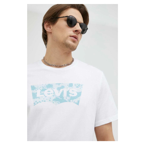 Bavlněné tričko Levi's bílá barva, s potiskem Levi´s