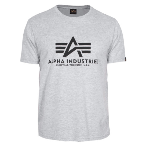 Alpha Industries Tričko Basic T-Shirt šedé melírované