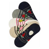 Dámské veselé skryté ponožky s ovocem YW35 - 5bal vícebarevná