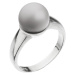 Evolution Group Stříbrný prsten se Swarovski perlou pastelově šedý 35022.3