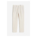 H & M - Lněné společenské kalhoty Slim Fit - bílá