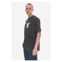 Bavlněné tričko Wood Wood Haider Texture T-shirt 12245706-2106 ANTHRACITE šedá barva, s potiskem