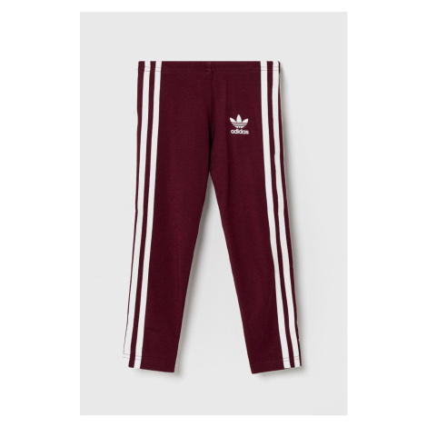 Dětské legíny adidas Originals vínová barva, s aplikací