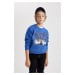 DEFACTO Boy's Crew Neck Printed Thick Sweatshirt