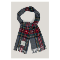 ŠÁLA GANT CASHMERE BLEND TARTAN SCARF WARM GREY