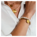 Manoki Perlový náramek Barbara Gold - chirurgická ocel, sladkovodní perla BA812G Zlatá 16 cm + 3