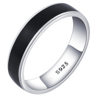 OLIVIE Pánský stříbrný prsten ENAMEL 7454