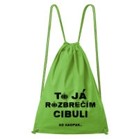 DOBRÝ TRIKO Bavlněný batoh s potiskem Rozbrečím cibuli Barva: Apple green