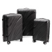 Rogal Černá sada 3 luxusních skořepinových kufrů "Tide" - M (35l), L (65l), XL (100l)