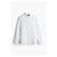H & M - Lněná košile Regular Fit - bílá