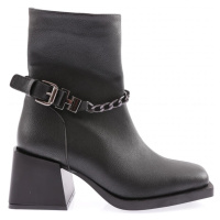 DGN 1964 Women's Short Heeled Boots with Chain And Belt Detail.