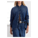 Trendyol Limited Edition Blue Jewelled Oversize Denim Jacket