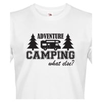 Pánské tričko s karavanem - Adventure Camping what else?