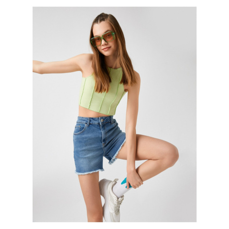 Koton High Waist Denim Shorts