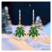 Éternelle Vánoční náušnice se zirkony Vánoční stromeček E1402-XMLE001933 Zlatá