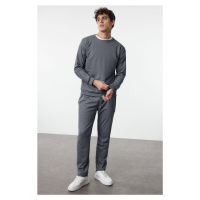 Trendyol Light Gray Regular/Normal Cut Basic Pique Textured Tracksuit