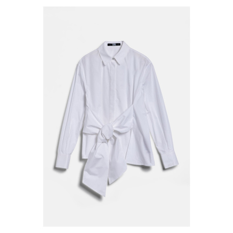 Košile karl lagerfeld waist wrap poplin shirt white