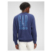 Mikina GAP Logo pocket crewneck sweatshirt french terry Tmavě modrá
