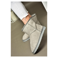 Fox Shoes R612026502 Women's Gray Suede Women's Boots with Pile Inside