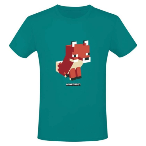 Minecraft Simple Fox Tričko tyrkysová
