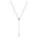 Gaura Pearls Stříbrný náhrdelník Melita - zirkon, sladkovodní perla, stříbro 925/1000 SK23484N S