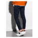 Tmavě modré pánské kapsáčové kalhoty Ombre Clothing P999