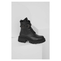 Kožené kotníkové boty Answear Lab X limited collection NO SHAME dámské, černá barva, na platform