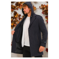 PLT8401 DEWBERRY MEN'S COAT-LIGHT DIAGONAL NAVY BLUE