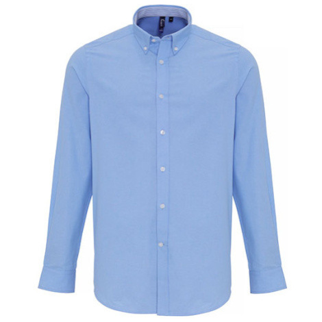 Premier Workwear Pánská košile oxford s dlouhý rukávem PR238 Oxford Blue -ca. Pantone 7453