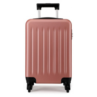 Konofactory Zlato-růžový odolný plastový kufr s TSA zámkem 