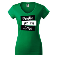 MMO Dámské tričko (v-střih) s vlastním potiskem Barva: Trávová zelená