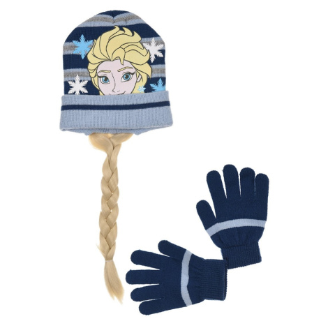 Tmavě modrý Frozen set s copem Tmavě modrá Disney