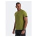 Men's collarless polo shirt - olive V6 OM-TSCT-0156