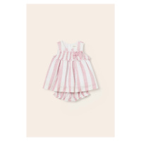 Dětské bavlněné šaty Mayoral Newborn růžová barva, mini
