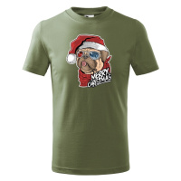Dětské tričko s potiskem vánočního buldočku - vtipné vánoční tričko
